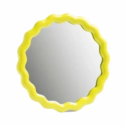 Boutiques de musées Design|Art De La Maison-Miroir rond Zigzag Jaune - Ø 17.5 cm