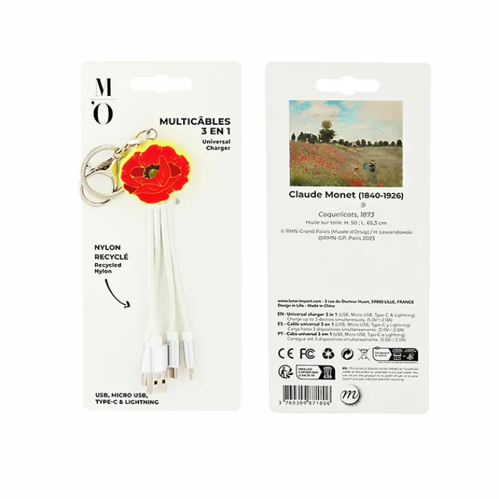Clearance Boutiques de musées Multicâbles 3 en 1 Claude Monet - Coquelicots