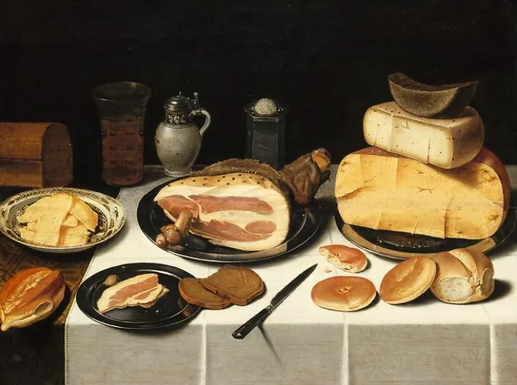 Boutiques de musées Affiches D'Art Encadrées|Toiles Encadrées-Nature morte au jambon (affiches d'art encadrées)