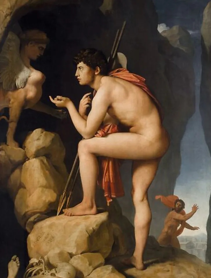 New Boutiques de musées Oedipe explique l'énigme du Sphinx (panneaux acryliques)