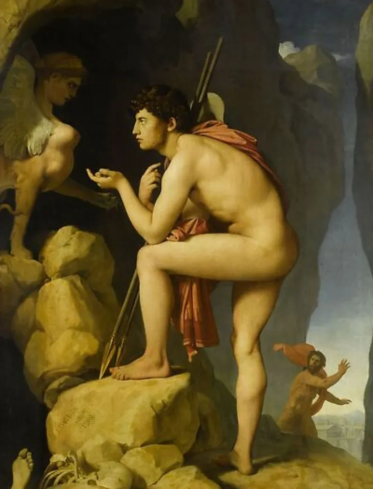 Boutiques de musées Panneaux Aluminium|Panneaux Acryliques-Oedipe explique l'énigme du Sphinx (panneaux aluminium)