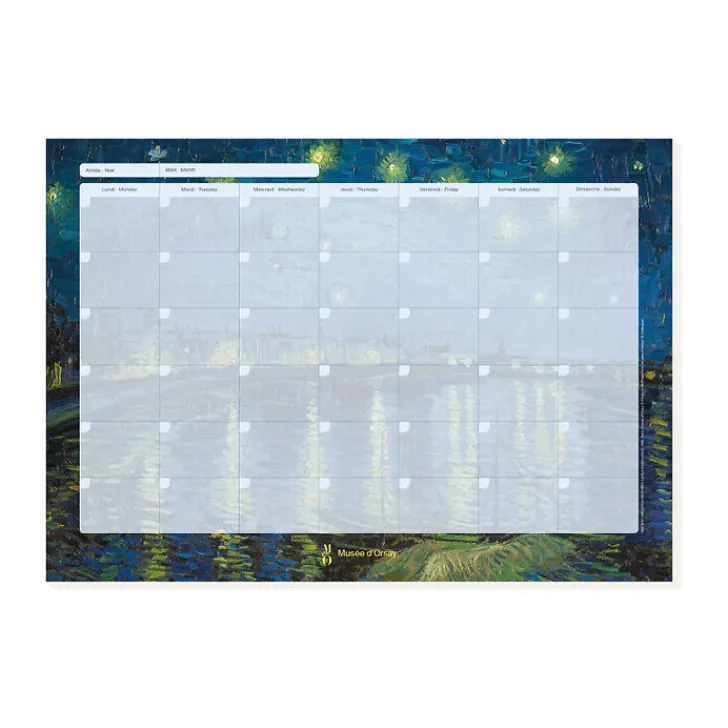 Boutiques de musées Calendriers Et Agendas-Organiseur Mensuel Vincent van Gogh - La Nuit étoilée, 1888