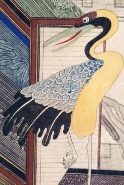 Boutiques de musées Toiles Sans Cadre|Affiches D'Art Encadrées-Paravent aux livres (Chaek'kori) (détail), le héron (toiles sans cadre)