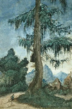 Online Boutiques de musées Paysage à l'épicéa et au bûcheron (toiles encadrées)