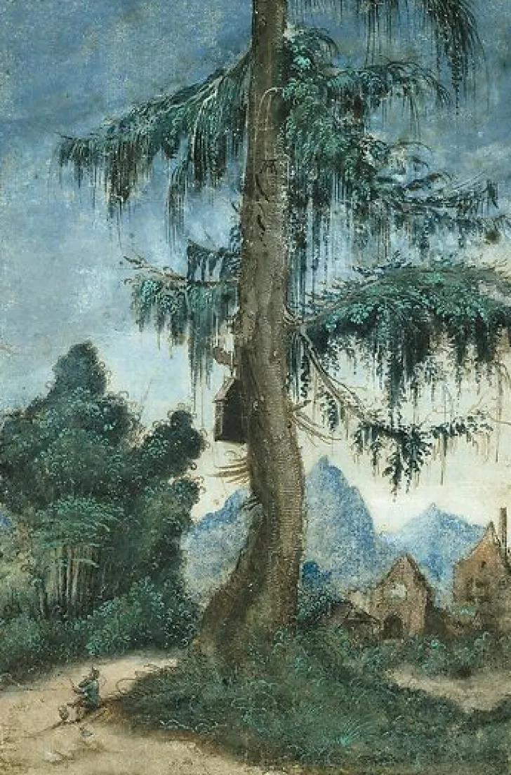 Online Boutiques de musées Paysage à l'épicéa et au bûcheron (toiles encadrées)