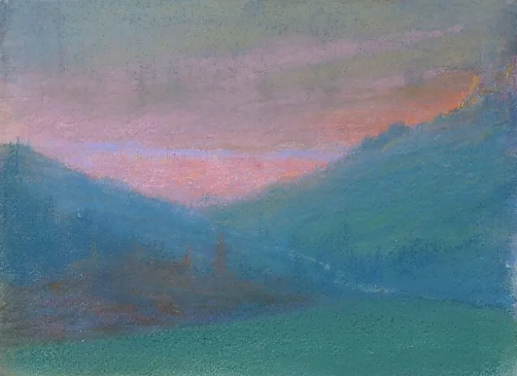 Boutiques de musées Toiles Sans Cadre|Affiches D'Art Encadrées-Paysage de montagne au soleil couchant (toiles sans cadre)