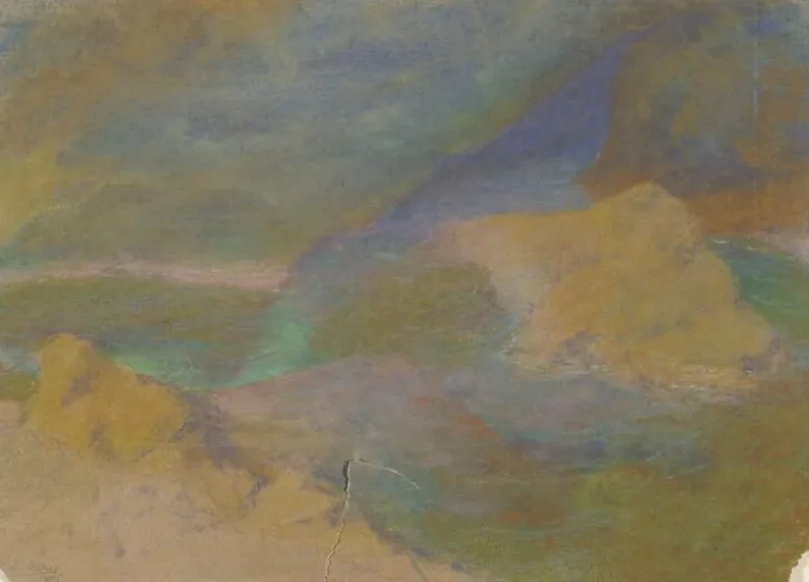 Boutiques de musées Toiles Sans Cadre|Affiches D'Art Encadrées-Paysage de montagne avec rochers au premier plan (toiles sans cadre)