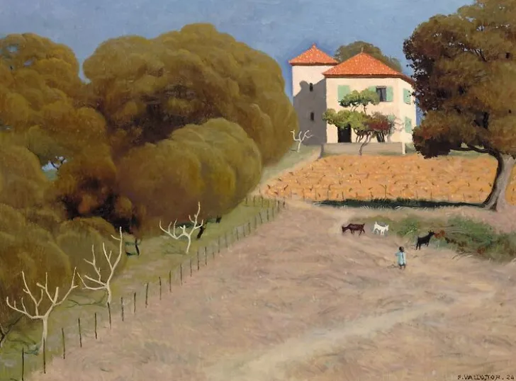 Clearance Boutiques de musées Paysage, la maison au toit rouge (toiles encadrées)