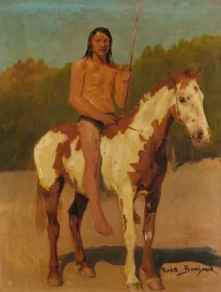 Boutiques de musées Affiches D'Art|Affiches D'Art Encadrées-Peau-Rouge à cheval (affiches d'art)