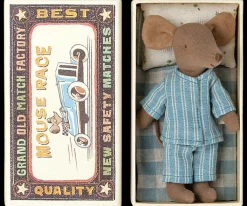 Boutiques de musées Peluches-Peluche souris boîte d'allumettes - bleu