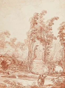 Outlet Boutiques de musées Personnages prés d'un bassin (panneaux aluminium)