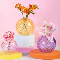 Boutiques de musées Design-Petit vase spirale Rose Ø 9 cm
