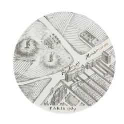 Boutiques de musées Art De La Table-Petite assiette "Plan de Turgot" - Or, Porcelaine