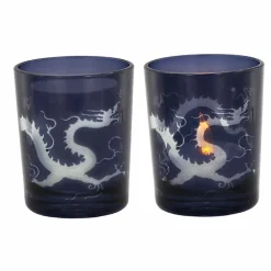 Boutiques de musées Art De La Maison-Photophore en verre à décor Dragon avec LED