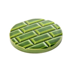 Boutiques de musées Design|Art De La Maison-Plaque Rivoli grès émaillé - ⌀ 11,5 cm - Vert Lutèce - Déjà-vu
