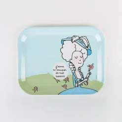 Enfant Boutiques de musées Vaisselle Enfant|Art De La Table-Plateau Marie-Antoinette J'aime m'occuper de mes rosiers