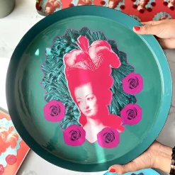 Outlet Boutiques de musées Plateau Marie-Antoinette Pop Bleu canard - ⌀ 33 cm