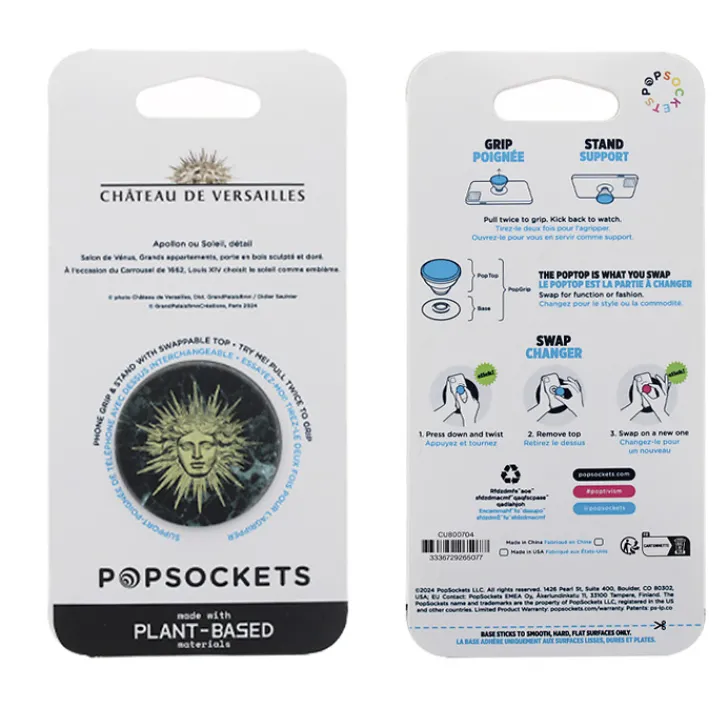 Sale Boutiques de musées Poignée/support de téléphone Emblème Versailles Marbré noir - PopSockets