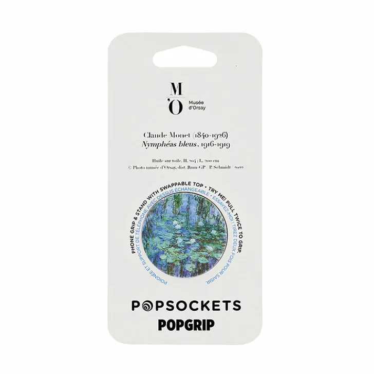 New Boutiques de musées Poignée/support pour téléphone Claude Monet - Nymphéas bleus - PopSockets