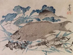 Discount Boutiques de musées Poissons, écrevisse et fleurs (panneaux aluminium)