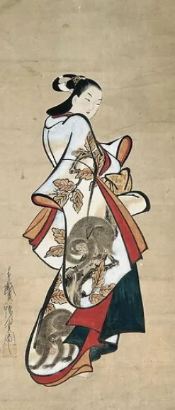 Boutiques de musées Affiches D'Art|Toiles Sans Cadre-Portrait d'une courtisane paradant (affiches d'art)