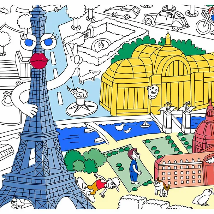 Boutiques de musées Loisirs Créatifs-Poster géant à colorier - Paris
