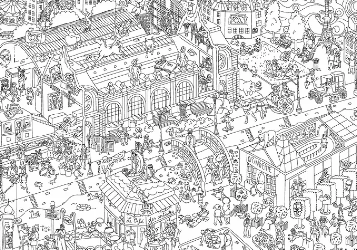 Boutiques de musées Loisirs Créatifs-Poster géant à colorier Musées d'Orsay et de l'Orangerie - OMY