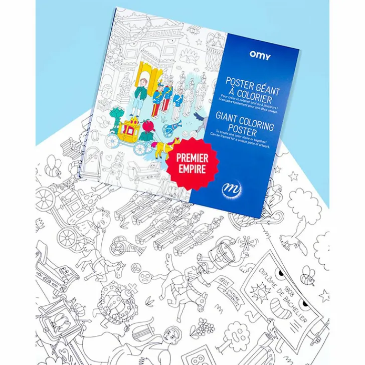 Boutiques de musées Loisirs Créatifs-Poster géant à colorier Premier Empire - OMY