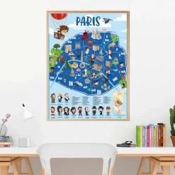 Boutiques de musées Loisirs Créatifs-Poster pédagogique Paris + 53 stickers - Poppik