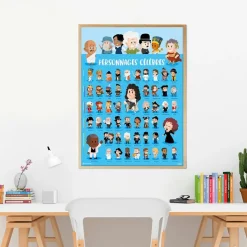 Outlet Boutiques de musées Poster pédagogique Personnages célèbres + 44 stickers - Poppik