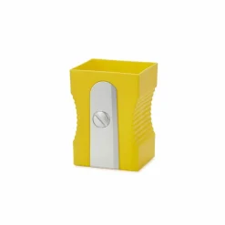 Boutiques de musées Design|Accessoires De Bureau-Pot à crayons en plastique Taille-crayon Jaune - Balvi