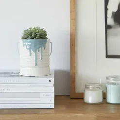 Best Boutiques de musées Pot de fleur en céramique Peinture bleue - Balvi