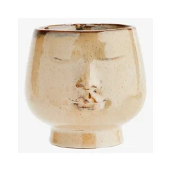 Boutiques de musées Art De La Maison-Pot de fleurs Visage Beige / brun