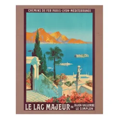 Best Boutiques de musées Reproduction Julien Lacaze - Le lac majeur par Dijon-Vallorbe, Le Simplon - 24 x 30 cm