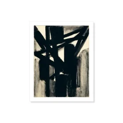 Boutiques de musées Affiches Et Reproductions-Reproduction Pierre Soulages - Gouache sur papier marouflé sur toile, 1951 - 24x30 cm