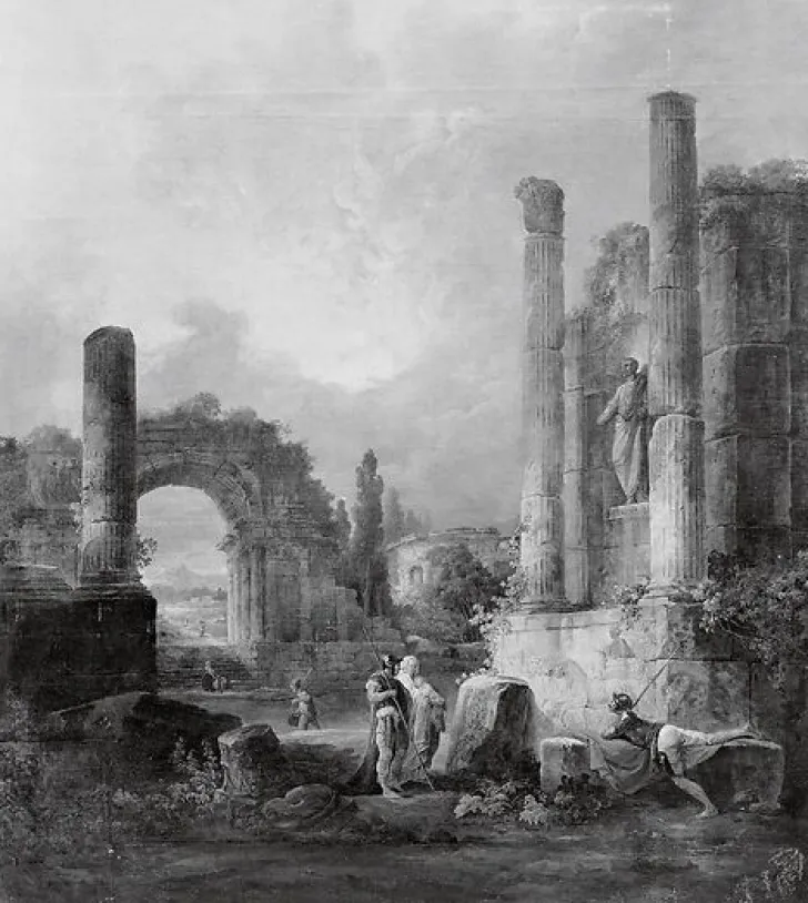 Boutiques de musées Panneaux Aluminium|Affiches D'Art Encadrées-Ruines d'un temple (panneaux aluminium)