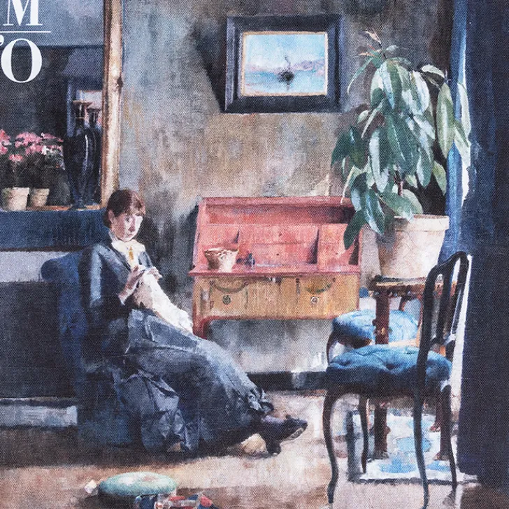 Online Boutiques de musées Sac Harriet Backer - Intérieur bleu
