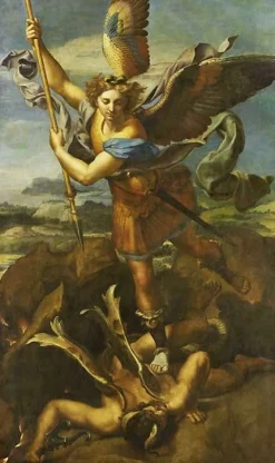 Boutiques de musées Toiles Sur Châssis|Panneaux Acryliques-Saint Michel terrassant le démon dit Le Grand Saint Michel (toiles sur châssis)