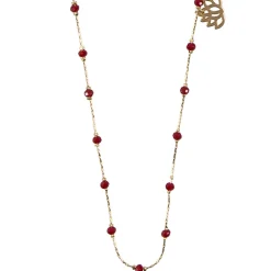 Boutiques de musées Colliers Et Pendentifs-Sautoir Nymphéas Cornaline - Les Cleias