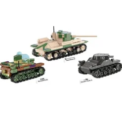 Boutiques de musées Loisirs Créatifs-Set 3 Maquettes Renault, Valentine, Panzer - Cobi Historical Collection World war II