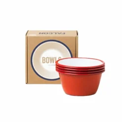 Hot Boutiques de musées Set de 4 Bols émaillés rouge - Falcon enamelware