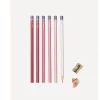 New Boutiques de musées Set de 6 crayons à papier Dégradé rose