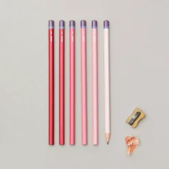 New Boutiques de musées Set de 6 crayons à papier Dégradé rose