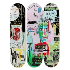 Boutiques de musées Design|Art De La Maison-Skateboards Triptyque Jean-Michel Basquiat In Italian - The Skateroom