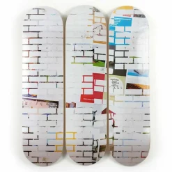 Boutiques de musées Design|Art De La Maison-Skateboards Triptyque Kelley Walker - White Bricks - The Skateroom - Édition limitée