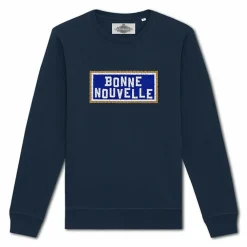 Hot Boutiques de musées Sweat brodé Bonne Nouvelle - Marine
