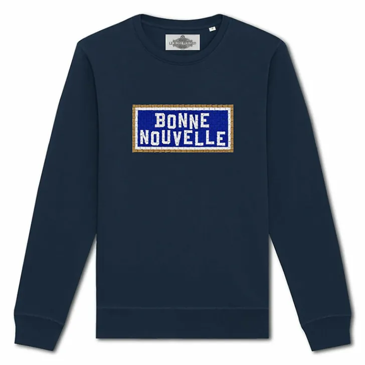 Hot Boutiques de musées Sweat brodé Bonne Nouvelle - Marine