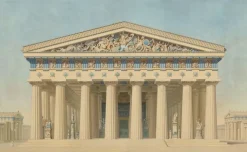 Boutiques de musées Panneaux Acryliques|Toiles Encadrées-Temple T à Sélinonte (Sicile) : élévation, restitution de la façade principale (panneaux acryliques)