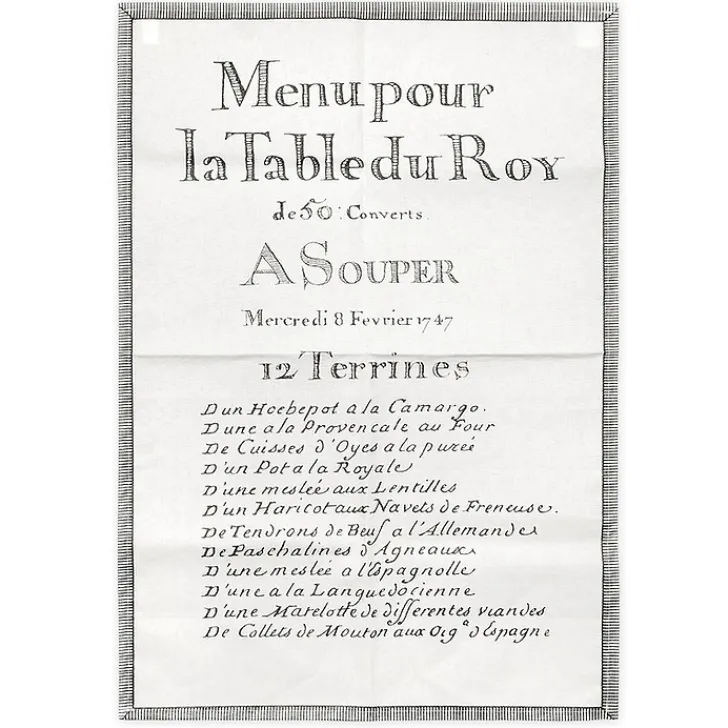 Best Boutiques de musées Torchon "12 Terrines Menu du Roy"