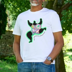 Boutiques de musées T-Shirts Et Sweats-T-shirt blanc Unisex Leaping Nana - Niki de Saint Phalle